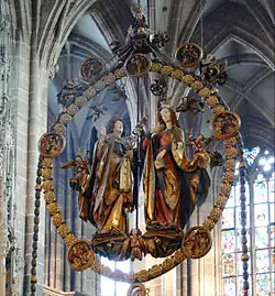 Ф. Штос. Благовещение. 1517—1518. Дерево, роспись, золочение