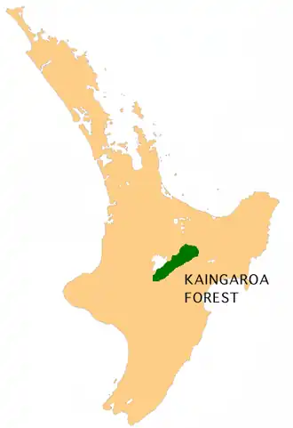 Расположение леса Каингароа