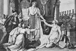 Восстановление Наполеоном прав еврейских граждан свободно исповедовать свою религию. Ок. 1810. Офорт