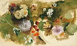 Разные цветы. Бумага, масло. Государственный музей искусств, Копенгаген