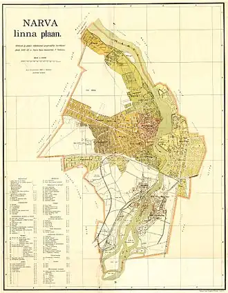 Кренгхольм на карте Нарвы 1929 года