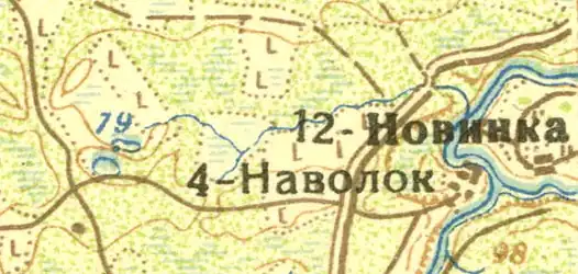 Деревня Новинка на карте 1932 года