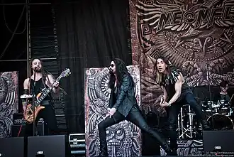 МеталФест в Пльзене (Чехия) 2017. Слева направо: Пол Миллер, Вилли Нортон, Фредерик Тандер, Деклан Браун