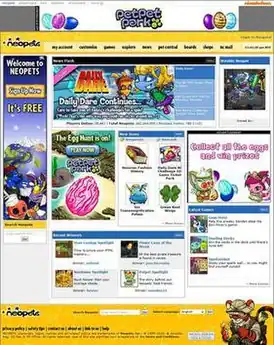 Сайт Neopets в марте 2010 года
