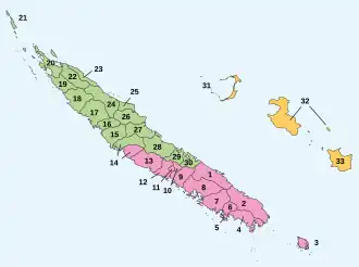 Острова Луайоте на карте Новой Каледонии