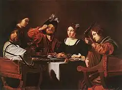 Компания за столом. 1620-е. Холст, масло. Музей изобразительных искусств, Будапешт