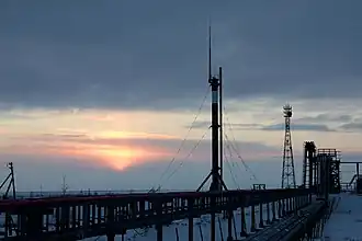 Вид на сооружения УКПГ-Н на Ныдинском участке Медвежьего месторождения