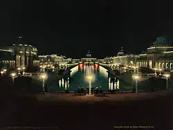 Ночная иллюминация на выставке