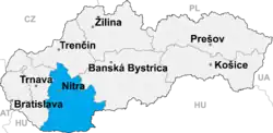 Нитранский край на карте