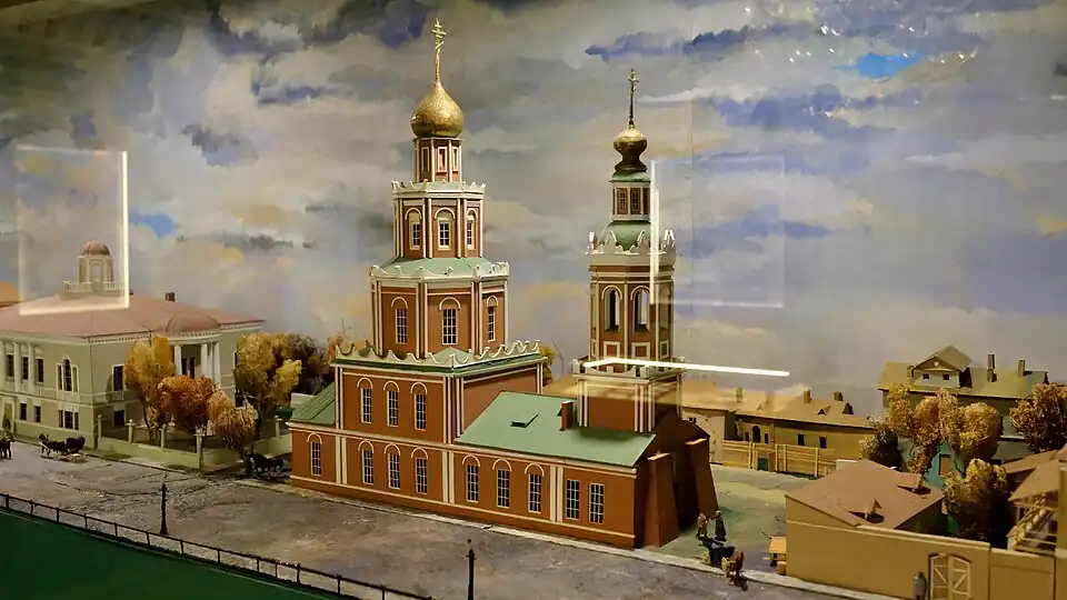 Макет Георгиевской церкви в усадьбе С. М. Рукавишникова (филиал НГИАМЗ)