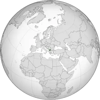 Северная Македония на карте мира