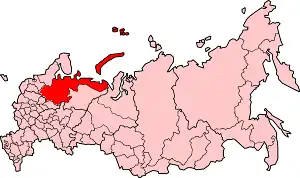 Северная область на карте