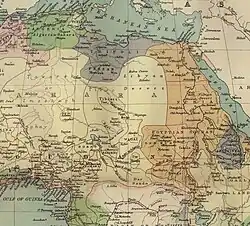 Вадаи на карте Африки 1885 года