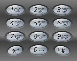 Символы английского и русского алфавитов на цифровой клавиатуре