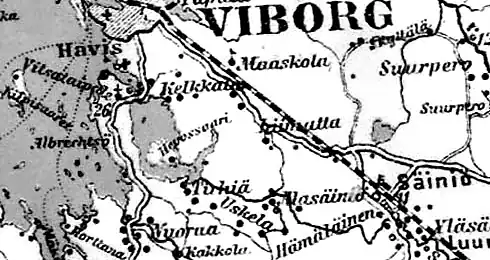 Деревня Нуораа  на финской карте 1923 года