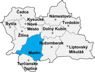 Район Мартин на карте