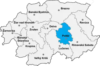 Район Полтар на карте