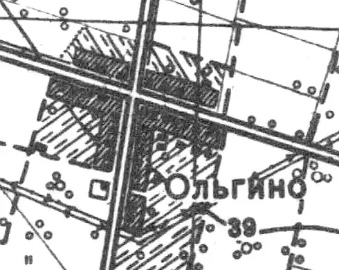 План деревни Ольгино. 1939 год
