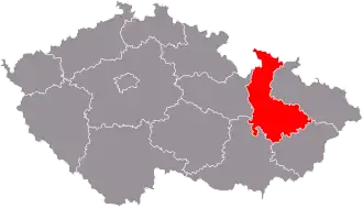 Оломоуцкий край на карте