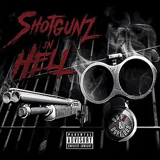Обложка альбома Onyx и Dope D.O.D. «Shotgunz In Hell» (2017)