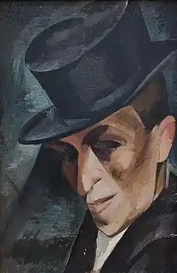 Александр Осмёркин. «Портрет неизвестного в цилиндре», 1915 г.