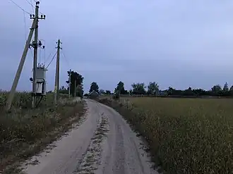 Въезд в посёлок, сентябрь 2018 года