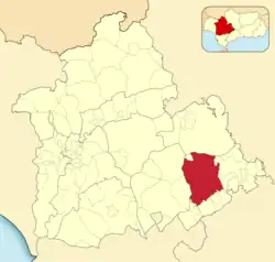 Расположение муниципалитета Осуна на карте провинции