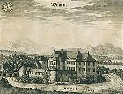 Я. В. Вальвазор Замок Оточец.  1689 год.