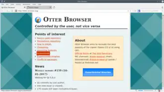 Скриншот программы Otter Browser