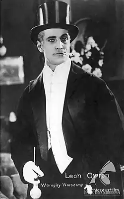 Лех Оврон в роли барона Камилова в фильме "Вампиры Варшавы. Тайна такси № 1051"