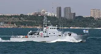 Катер во время празднования дня ВМСУ в 2020 году