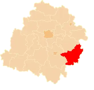 Опочненский повят на карте