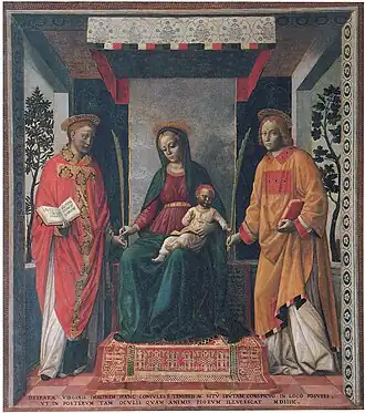 Винченцо Фоппа. Пресвятая Богородица со святыми Фаустином и Иовитой