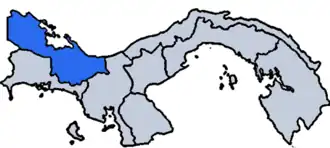 Карта территориальной прелатуры Бокас-дель-Торо