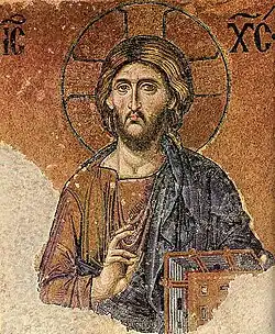 Спас Вседержитель (Пантократор). Мозаика в южной галерее собора св. Софии в Константинополе. Вторая четверть XII в.