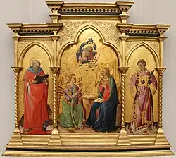 Триптих с Благовещением и святыми. Дерево, темпера. Берлинская картинная галерея