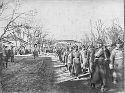 Военный парад XI Красной армии в Темир-Хан-Шуре после установления советской власти. Дагестан. 1920.