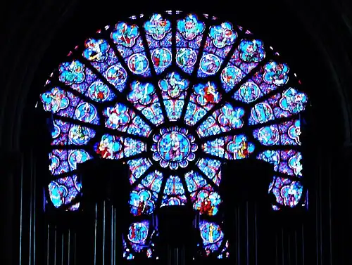 Западная роза собора Парижской Богоматери (ок. 1220)