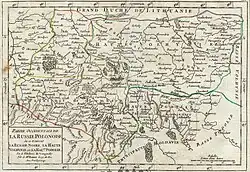 «Западная часть Польской Руси, где расположены Чёрная Русь, Верхняя Волынь и Верхнее Подолье» («Partie occidentale de la Russie Polonoise, où se trouvent la Russie Noire, la Haute Volhynie et la Haute Podolie»), Дидье Робер де Вогонди, 1749 год.