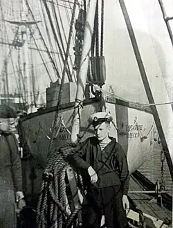 Владимир Иванович на парусном судне Товарищ