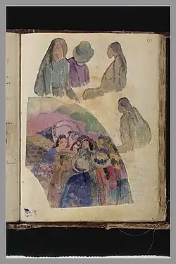 «Полинезийские женщины». Страница из рукописи «Ноа Ноа». Лувр