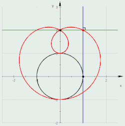 Центр преобразования вне окружности