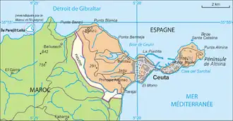 остров Перехиль (в кружке слева от г. Сеута)