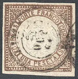 1863: марка&nbsp;(Sc #13), прошедшая почту