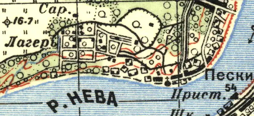 План деревни Пески. 1939&nbsp;год