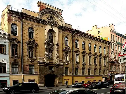 Доходный дом А. А. Краевского. Некрасова ул., 2 (1859—1860)