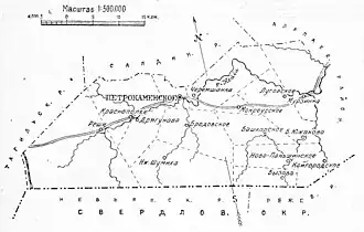 Петрокаменский район на карте