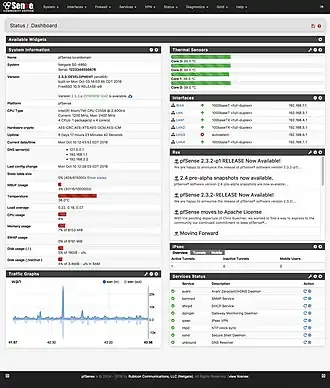 Главная страница веб-интерфейса pfSense&nbsp;2.1.5