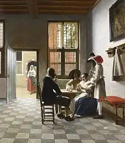 Игроки в карты в залитой солнцем комнате. 1658. Холст, масло. Виндзорский замок, Великобритания