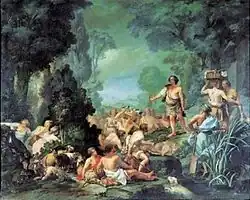 Поэт Карло-Инноченцо Фругони в Аркадии. 1763. Холст, масло